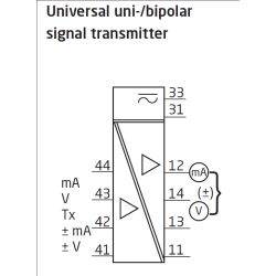 Universal uni-/bipolar signal transmitter 4104