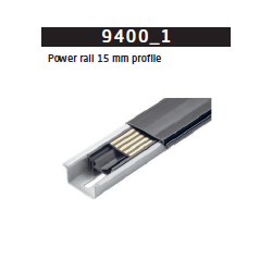 Power rail 750 mm. 15 mm profile 9400B1