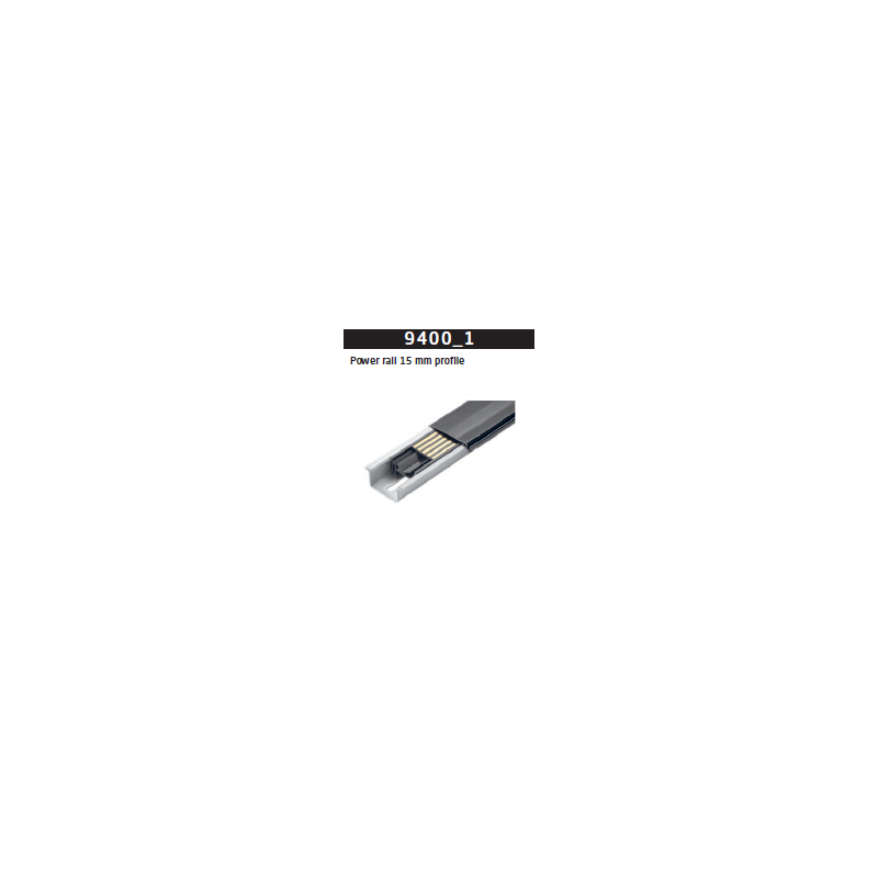 Power rail 750 mm. 15 mm profile 9400B1