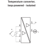 Temperature converter, loop-powered - isolated 3331
