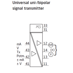 Universal uni-/bipolar signal transmitter 4184